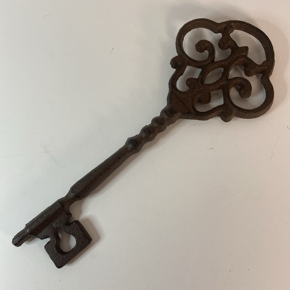 Metal Skeleton Key Decorative Wall / Table Decor Large 9.5" Vintage Rustic Style